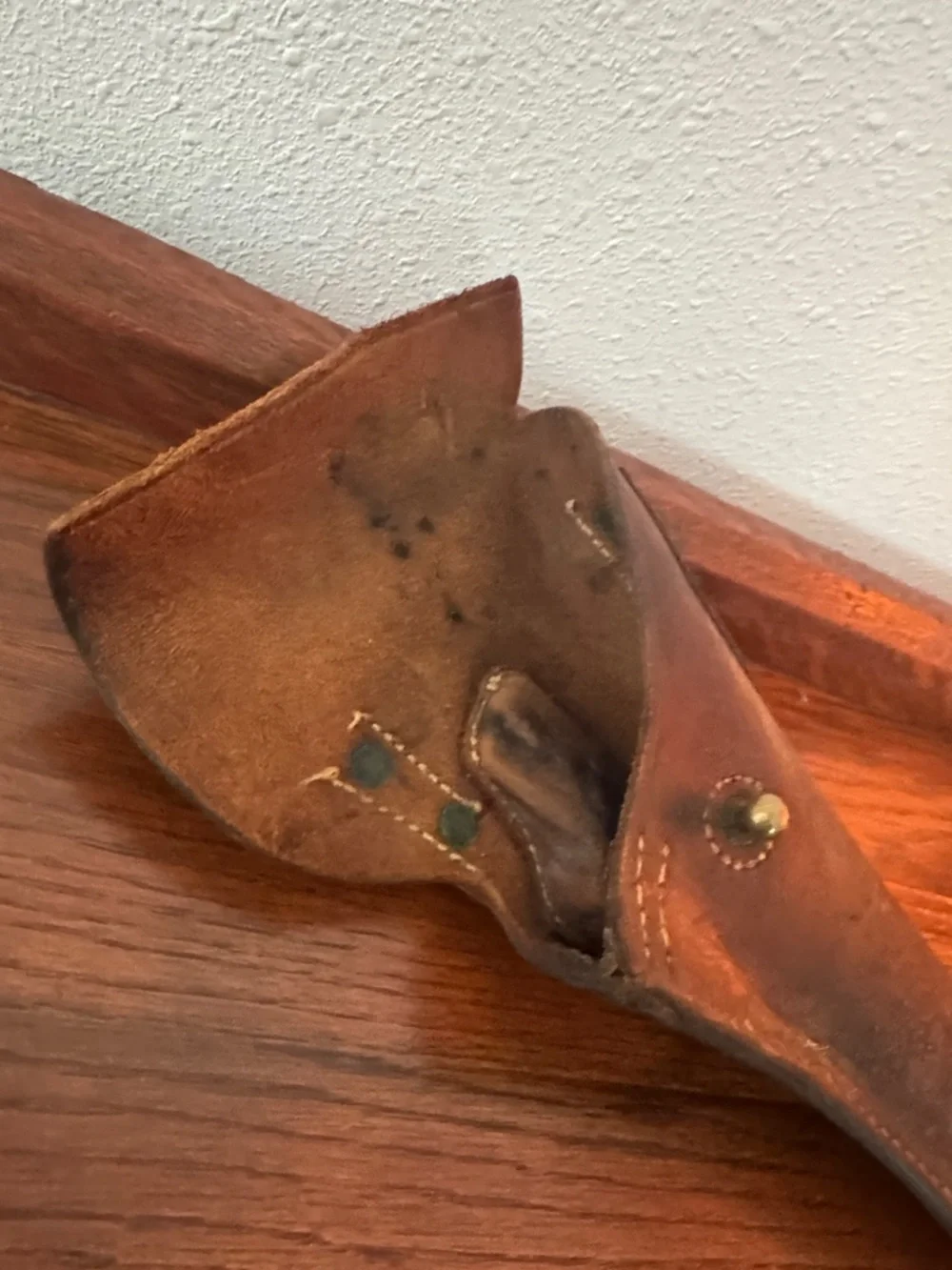 Antique Rustic Brown Leather Holster with Dried Lavender - Ranch Home Accent